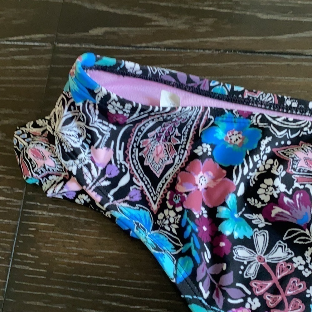 Like New Dark Floral hipster Bikini Bottom L - Picture 10 of 11